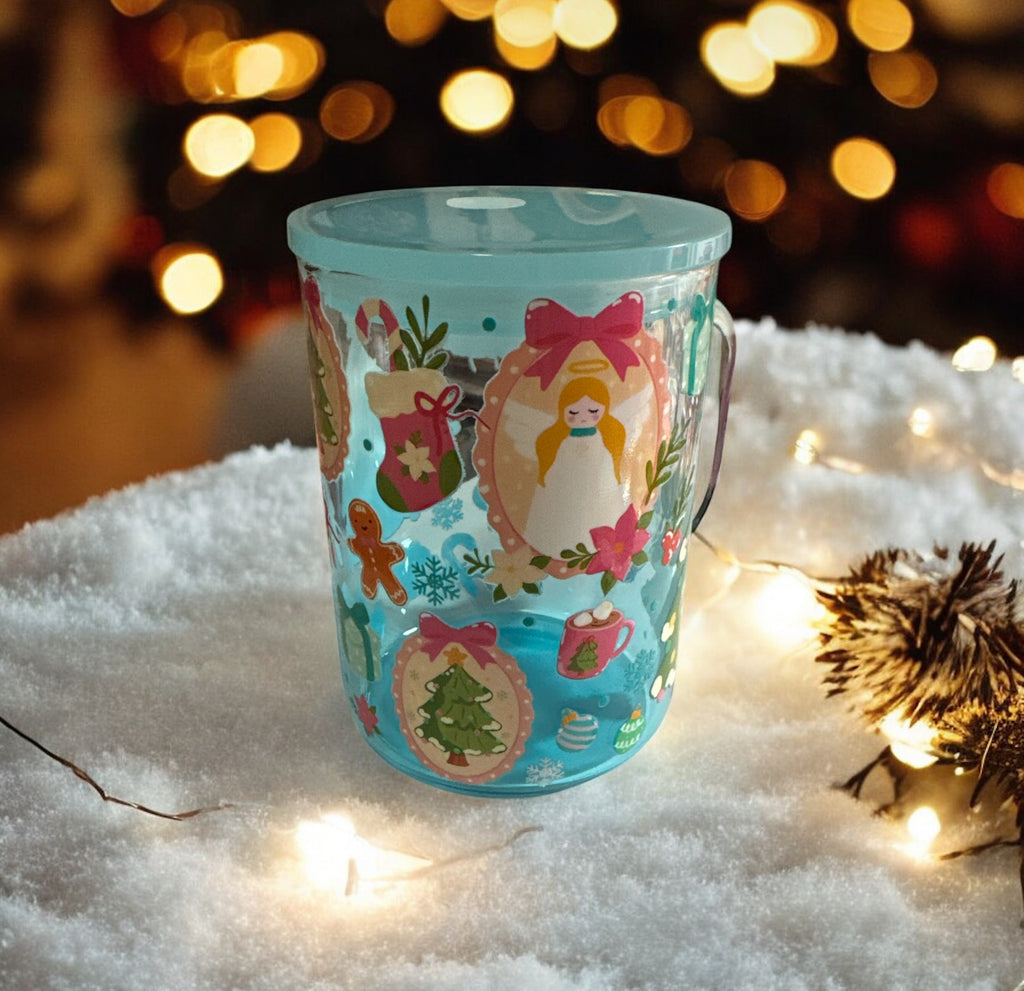 17oz blue Christmas mug