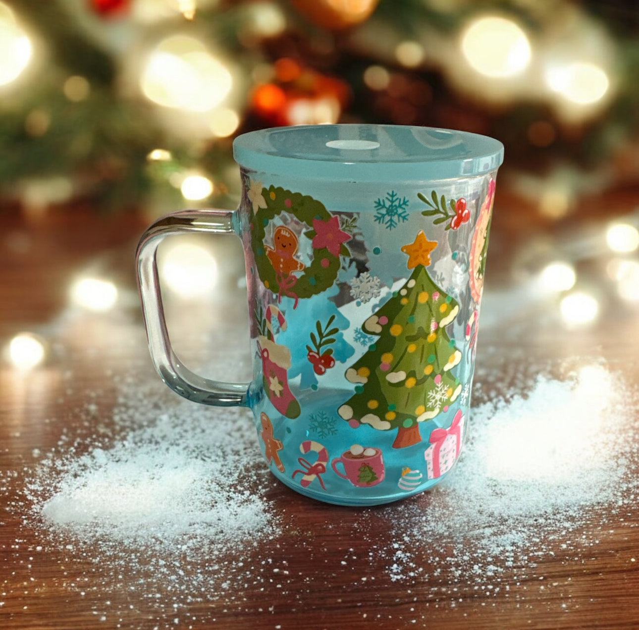 17oz blue Christmas mug