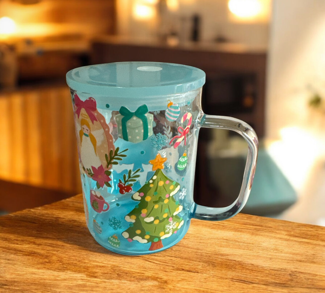 17oz blue Christmas mug