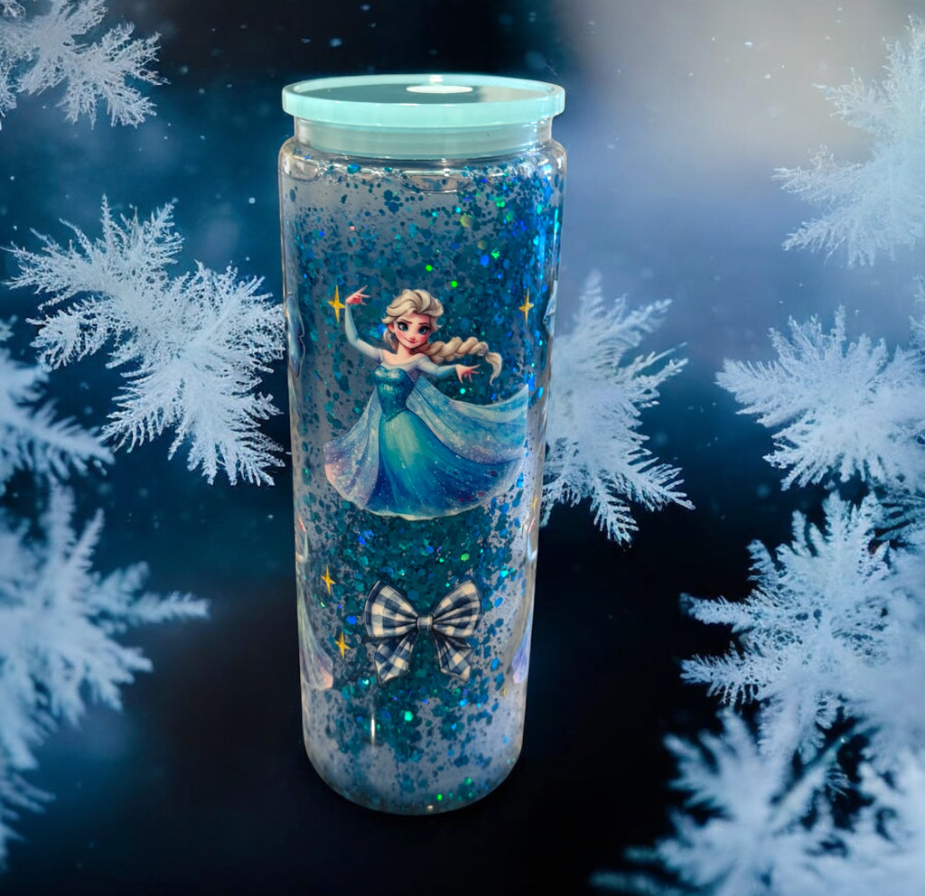 Frozen theme 20 oz glass cup