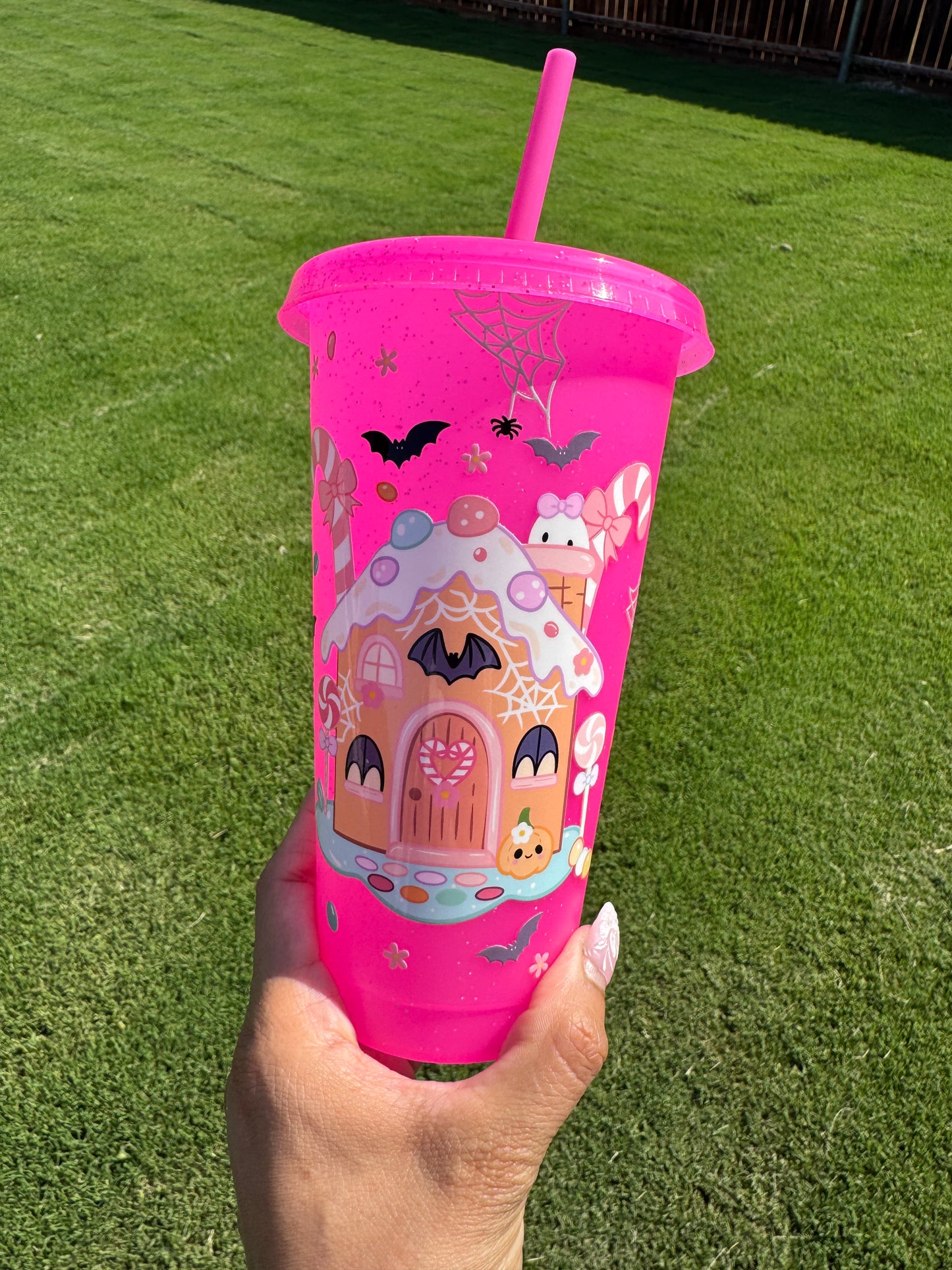 Pink Halloween/christmas cup