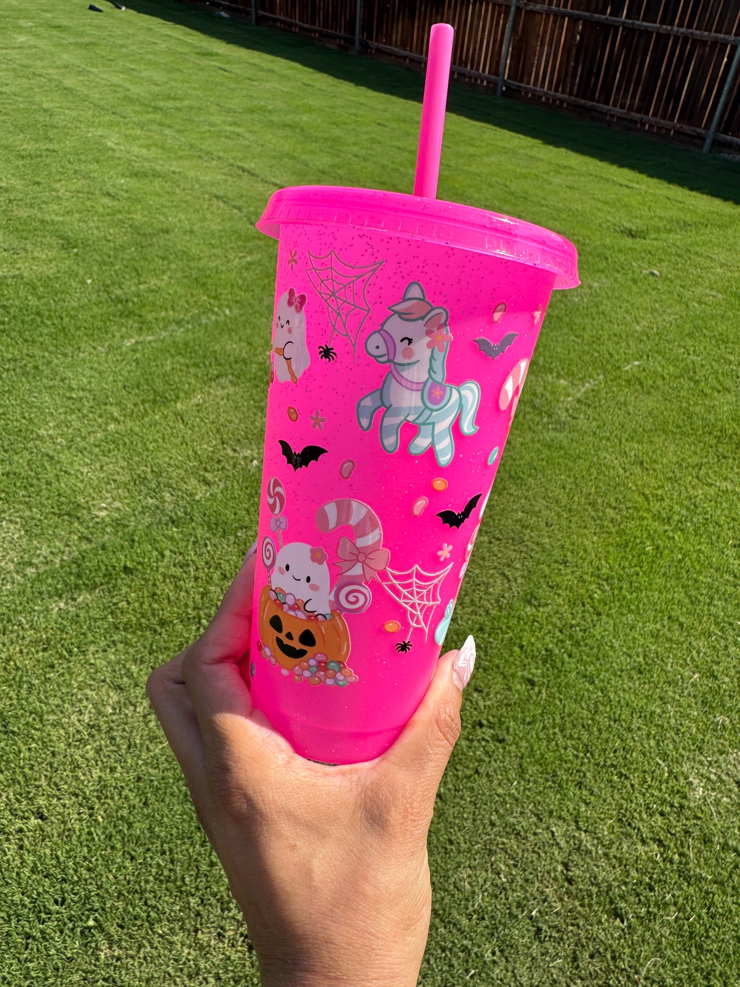 Pink Halloween/christmas cup