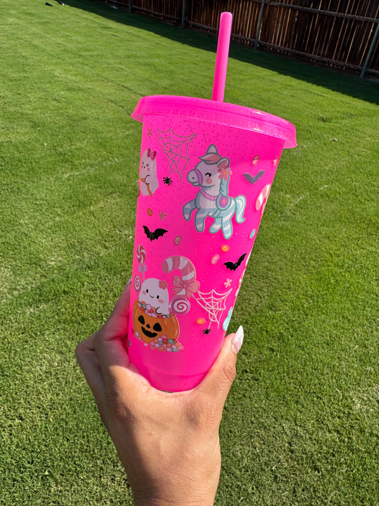 Pink Halloween/christmas cup