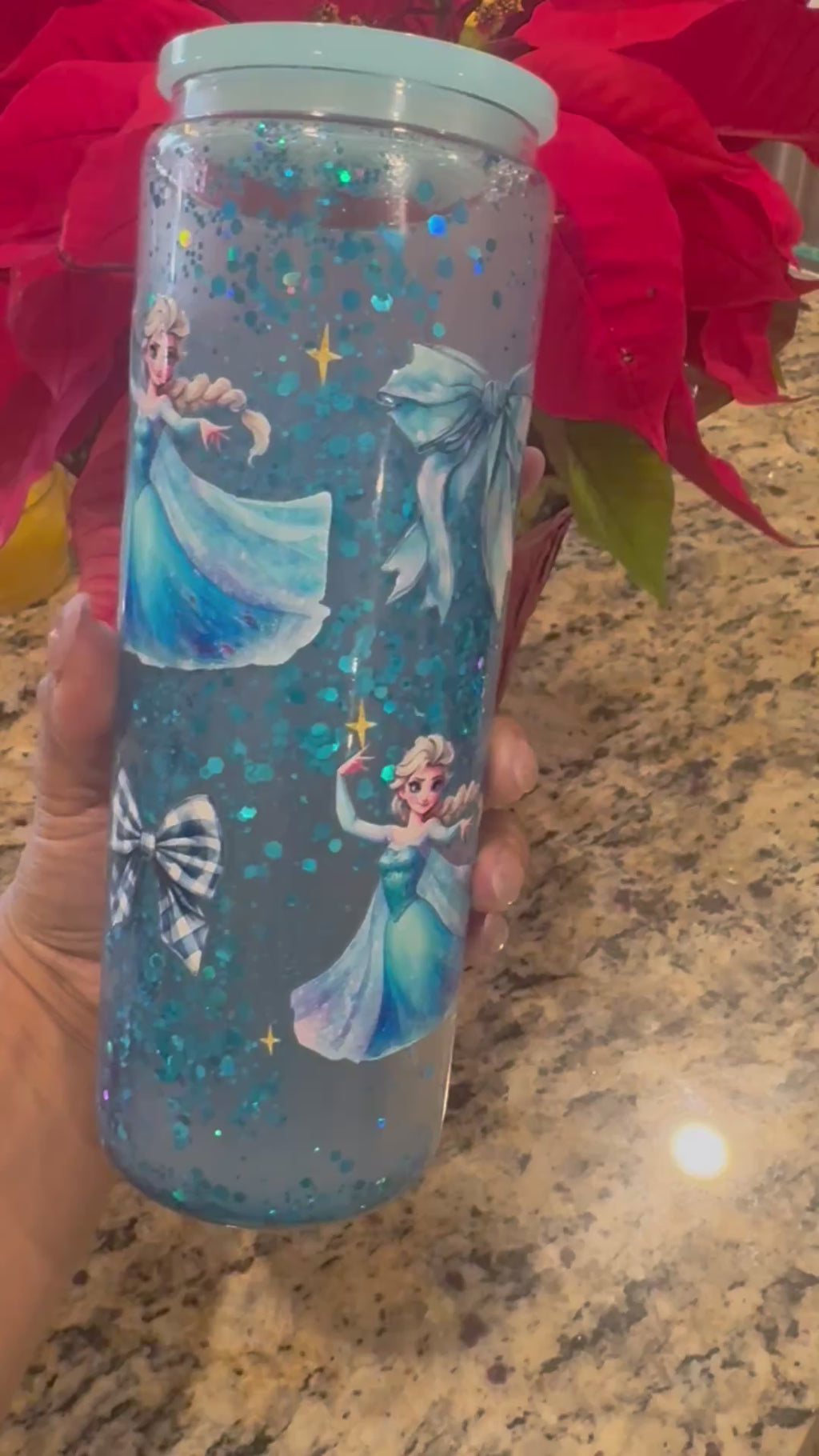 Frozen theme 20 oz glass cup