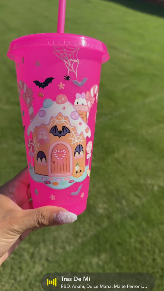Pink Halloween/christmas cup